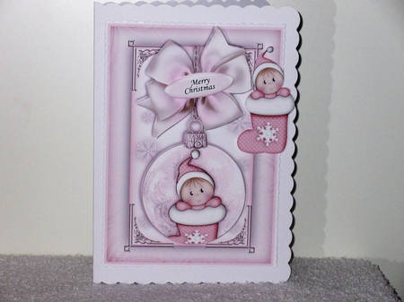 A5 Baby Girl Stocking Bauble Mini Kit by Wayne Swan