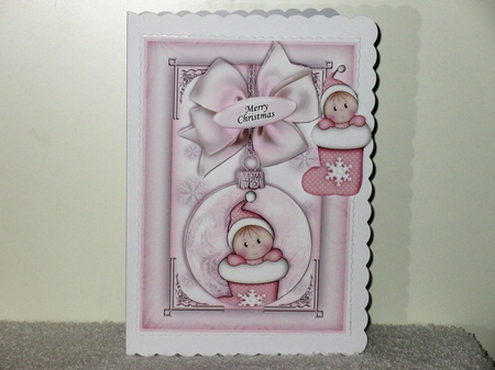 A5 Baby Girl Stocking Bauble Mini Kit by Wayne Swan