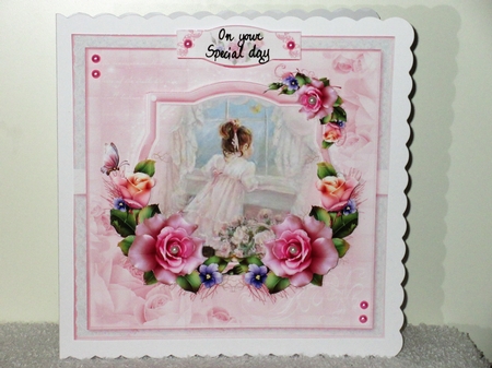 Girl at the Window Tranquil Flower Scene Mini Kit by Wayne Swan