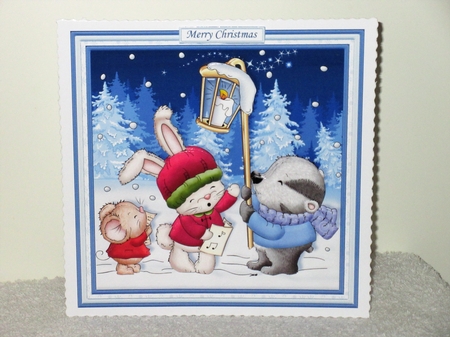 CHRISTMAS CAROLLING CRITTERS 7.5 Decoupage & Insert Mini Kit by Wayne Swan