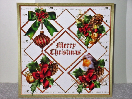 8x8 red green and gold Christmas mini kit by Wayne Swan