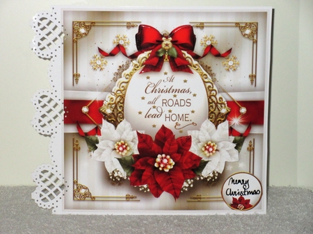 Christmas Red White Poinsettias with Verse Mini Kit by Wayne Swan