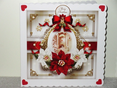 Christmas Red White Poinsettias with Verse Mini Kit by Wayne Swan