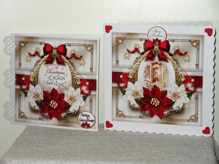 Christmas Red White Poinsettias with Verse Mini Kit by Wayne Swan