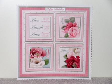 SHABBY CHIC ROSE SQUARES 7.5 Quick Layer Card & Insert Kit by Wayne Swan