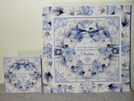 Blue Poinsettia Christmas Wreath by Wayne Swan