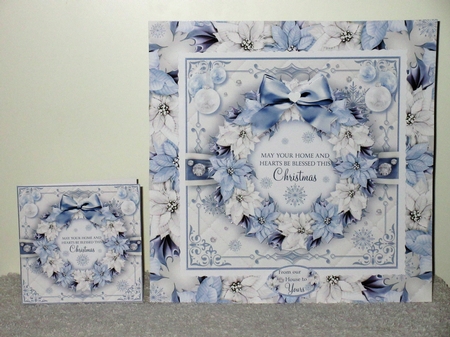 Blue Poinsettia Christmas Wreath by Wayne Swan