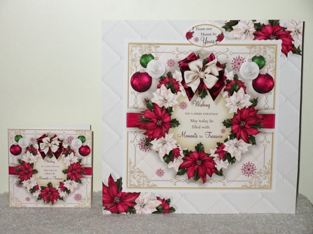 Burgundy Poinsettia Christmas Wreath by Wayne Swan
