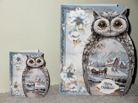 Owl Christmas Scene Shaped Mini Page Kit by Wayne Swan