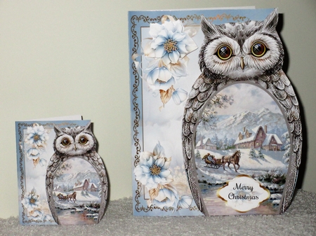 Owl Christmas Scene Shaped Mini Page Kit by Wayne Swan