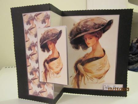 Lady in the Large Hat Fold Back Card with Toppers by Wayne Swan