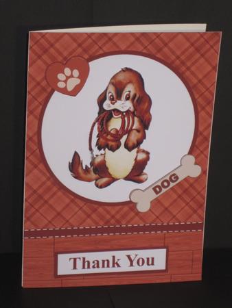 Vintage Puppy Dog Card Front with Decoupage by Wayne Swan