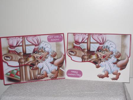 Big Bad Wolf Fancy Edge Faux Envelope Card by Wayne Swan