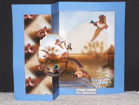 Mallards Fold Back Card with Toppers by Wayne Swan