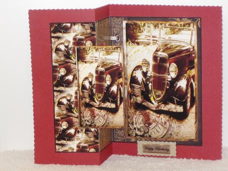 Vintage Car Fold Back Card with Toppers by Wayne Swan