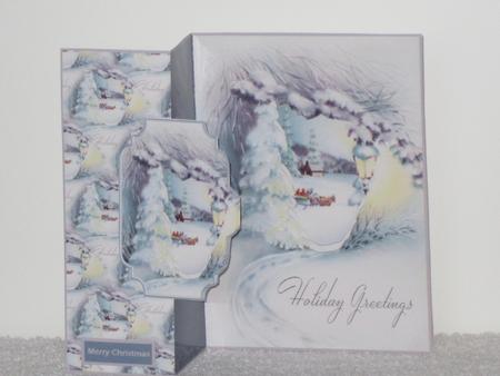Riding Through the Snow No Hole Fold Back Card by Wayne Swan