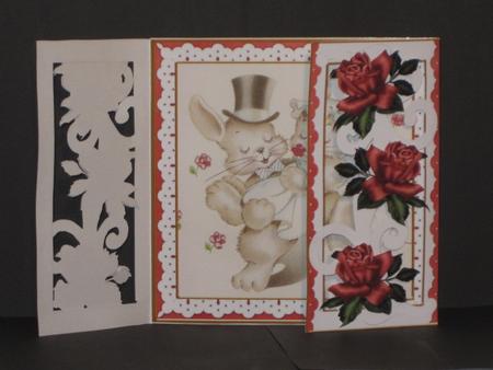 Dpink Love Bunnies Fancy Swirl Gatefold Card & E Kit by Wayne Swan
