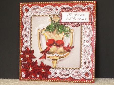 Lovebirds Friends at Christmas 8in Sentiment Topper by Wayne Swan