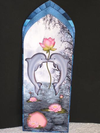 Fancy Arch Dolphin Bringing Flower Dl by Wayne Swan