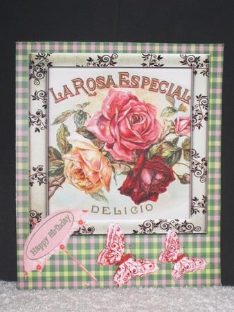 Advertizing Sign with Vintage Roses Topper & Decoupage by Wayne Swan