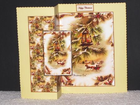 Coach and Lantern Fold Back Card and Toppers by Wayne Swan