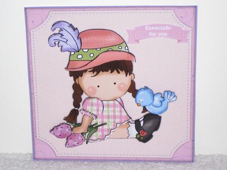 Little Flower Girl 8x8 3D Decoupage Mini Kit by Wayne Swan