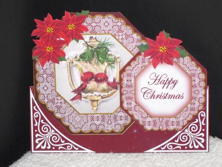 Lovebirds Happy Christmas Double Octagon Card & E Kit by Wayne Swan