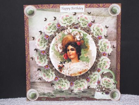 Ring of Roses Vintage Portrait Card Topper by Wayne Swan