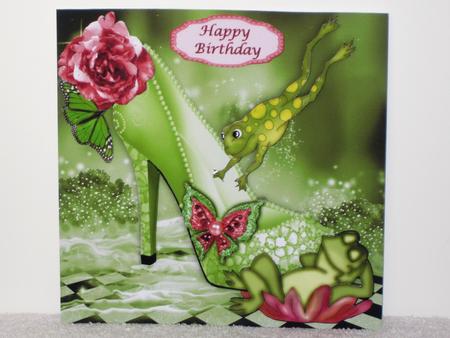 Cute Frogs with Green Diamond Shoe Fantasy 8x8 Mini Kit by Wayne Swan