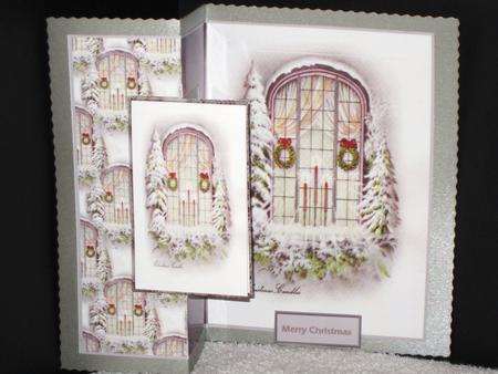 Vintage Christmas Window Fold Back Card by Wayne Swan