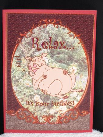 Snoozing Pig Fancy Scrolled Oval Pyramid by Wayne Swan