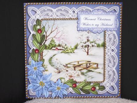 Blue Sscene Warmest Husband 8in Sentiment Topper by Wayne Swan