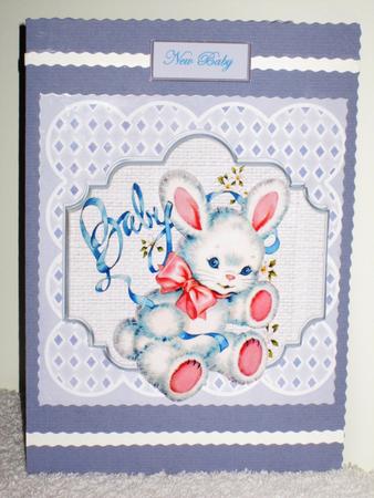 Baby Shower Card with a Topper and Decoupage by Wayne Swan