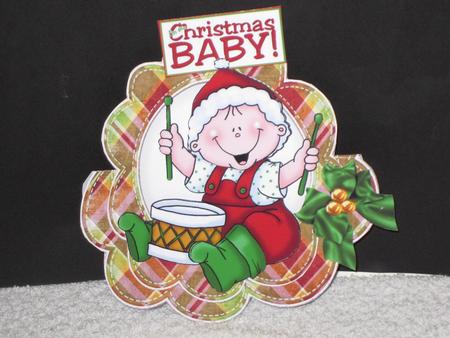 Cute Christmas Baby Rocker Card by Wayne Swan