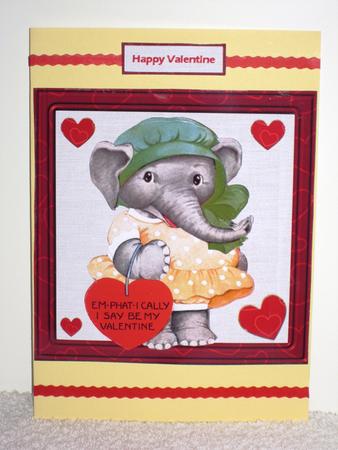 Elephant Valentine Card and Decoupage by Wayne Swan