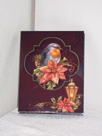 Robin & Poinsettia Framed Pyramage Card Kit by Wayne Swan