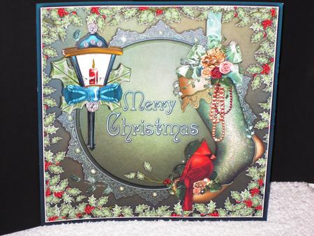 Christmas Stocking 8x8 Card Front Kit2 by Wayne Swan