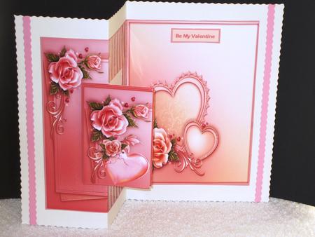 Romance Rose and Hearts Fold Back Card by Wayne Swan