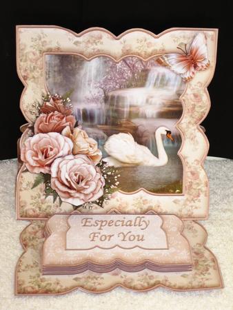 Swan & Roses Easel Card Kit & Decoupage by Wayne Swan