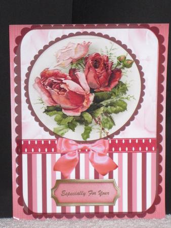 Pink and Red Roses in a Round Frame , Pyranid by Wayne Swan