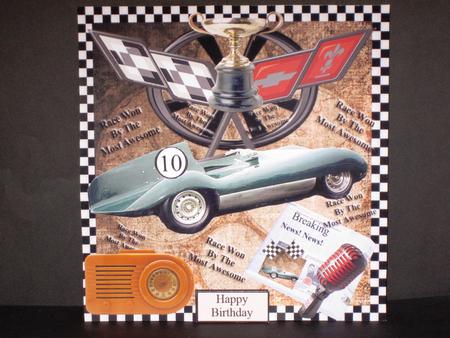 News Race Won Card Topper & Decoupage by Wayne Swan