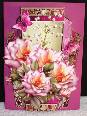 Beautiful Pink Roses in Art Deco Style Frame by Wayne Swan
