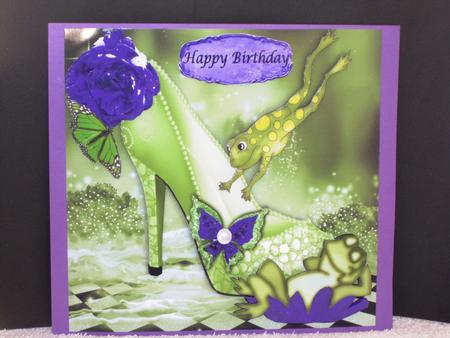 Cute Frogs Sparkle Shoes with Purple Flowers 8x8 Mini Kit by Wayne Swan