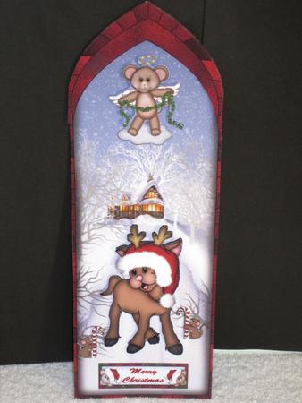 Fancy Arch Reindeer with Santa Hat Dl by Wayne Swan