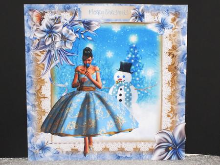 Rose Blue Christmas Card Front Kit by Wayne Swan
