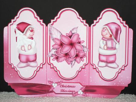 Pink Christmas Tri Fold Card Kit by Wayne Swan