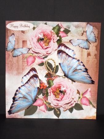 Wild Roses and Blue Butterflies Topper & Decoupage by Wayne Swan