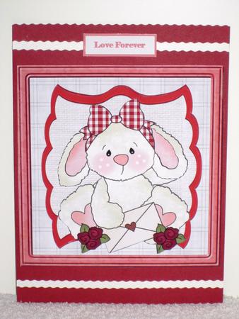 Rabbit Sends Love Card with Decoupage by Wayne Swan