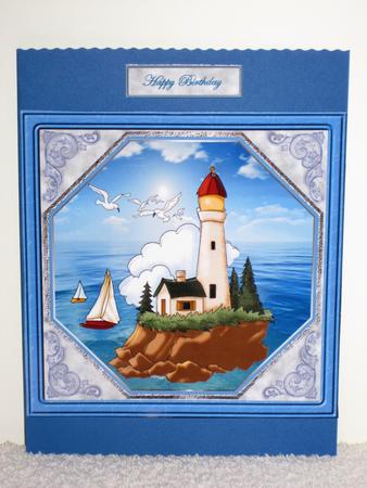 Lighthouse Island Card with Decoupage by Wayne Swan