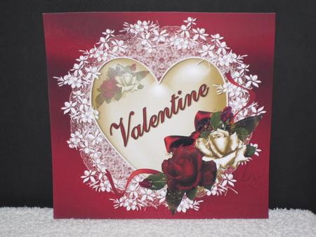 8x8 Fancy Lace Frame with Beautiful Roses Valentine by Wayne Swan
